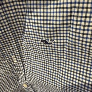Vineyard Vines boy’s Navy and White Gingham Shirt